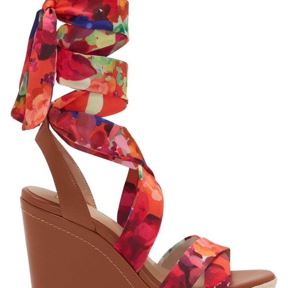 I.N.C. Floral Lace up Wedges - Picture 2 of 7